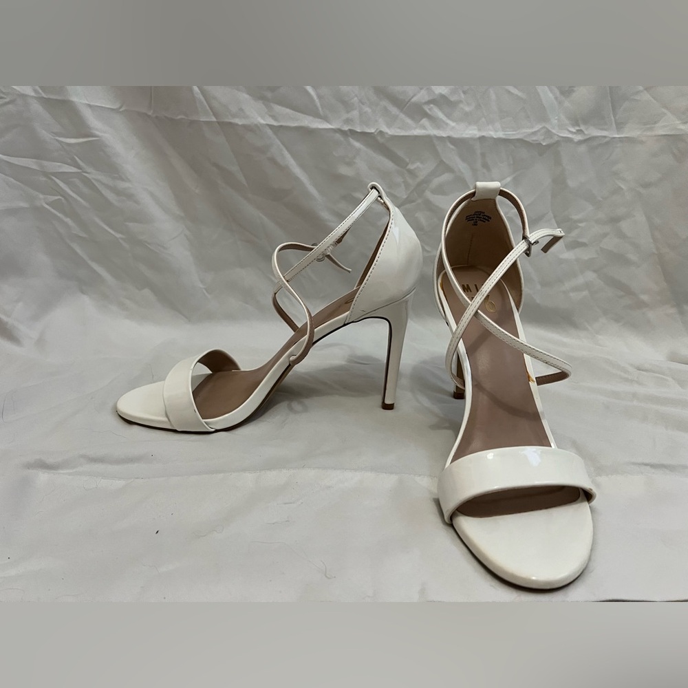 Patent Leather White Heels